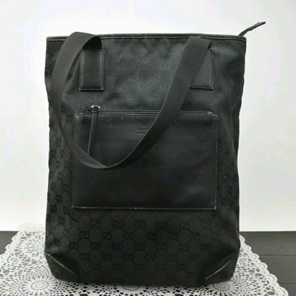Gucci Monogram Gg Nylon Pocket Shopper Bla… - Picture 7 of 12
